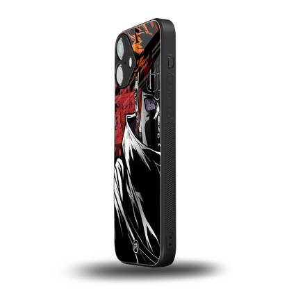 naruto vermilion back phone cover | glass case for iphone 16 plus