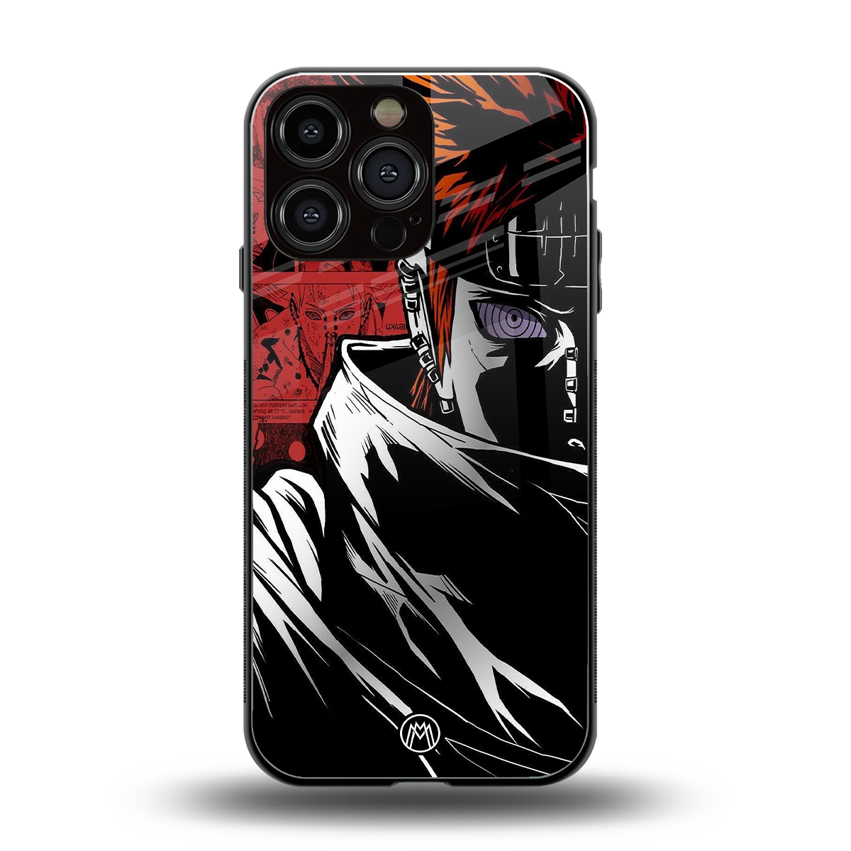 naruto vermilion back phone cover | glass case for iphone 16 pro max