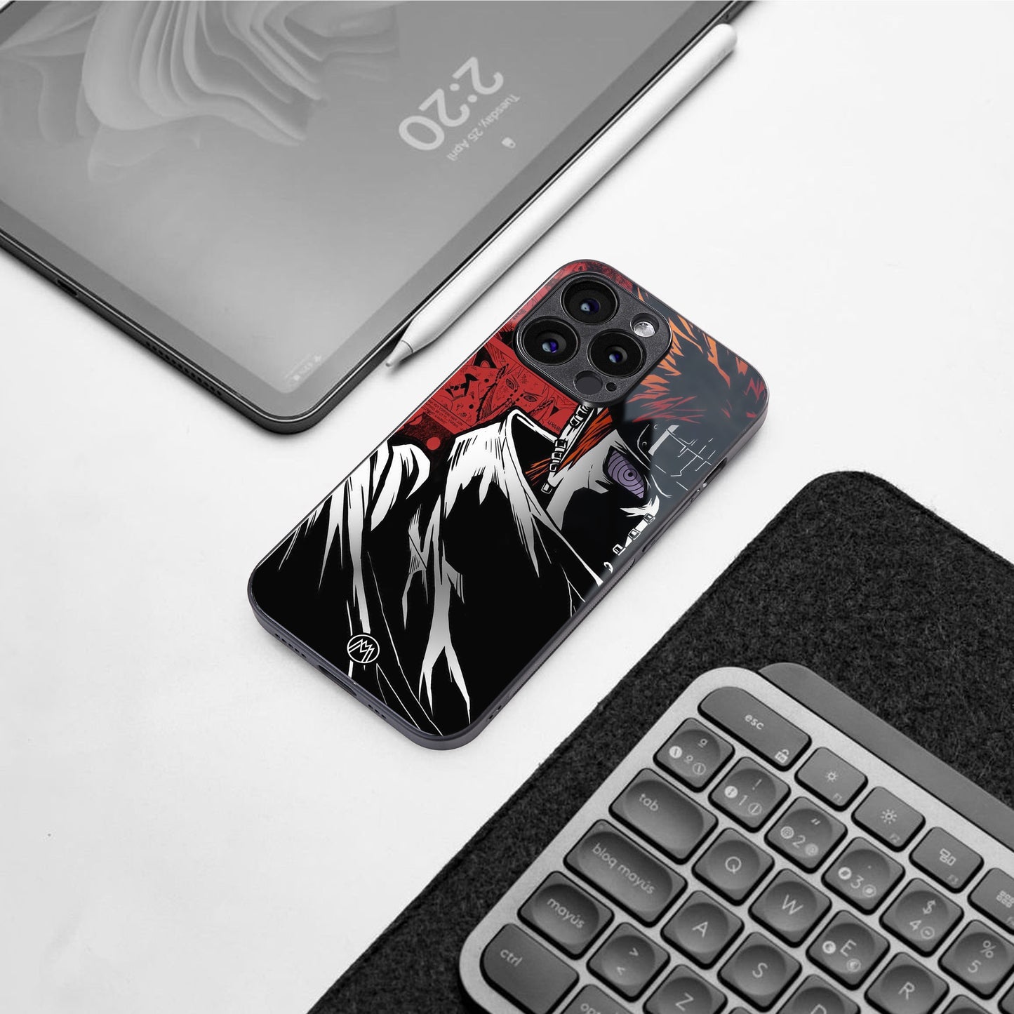 naruto vermilion back phone cover | glass case for iphone 16 pro