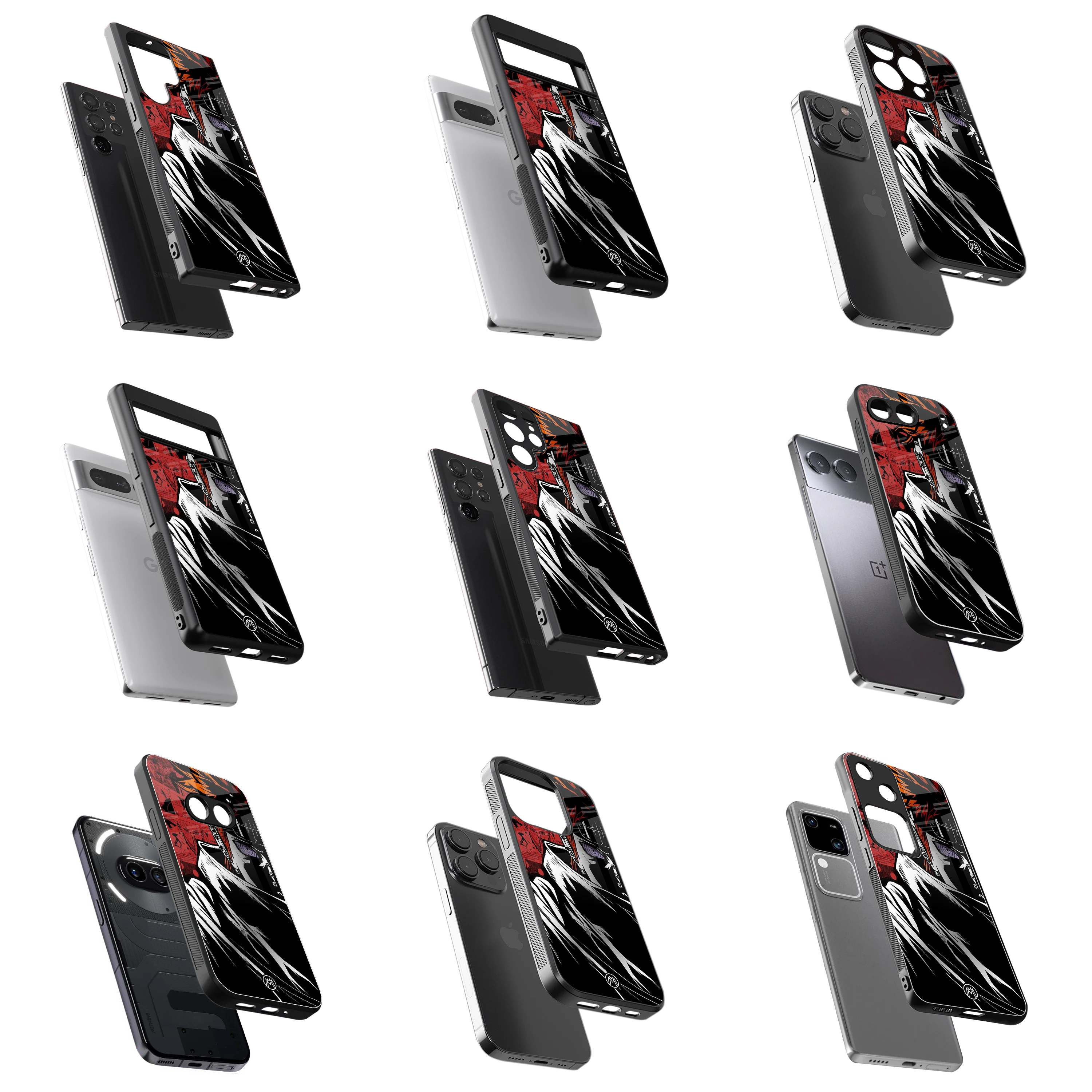 Durable Glass Back Mobile Case for iPhone, Samsung, OnePlus, Google Pixel, Redmi, Vivo, Oppo