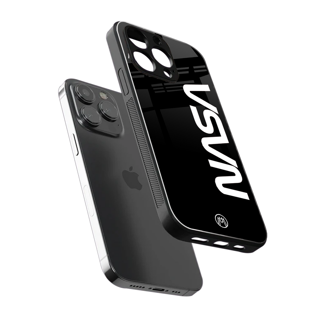 nasa black back phone cover | glass case for iphone 13 pro max