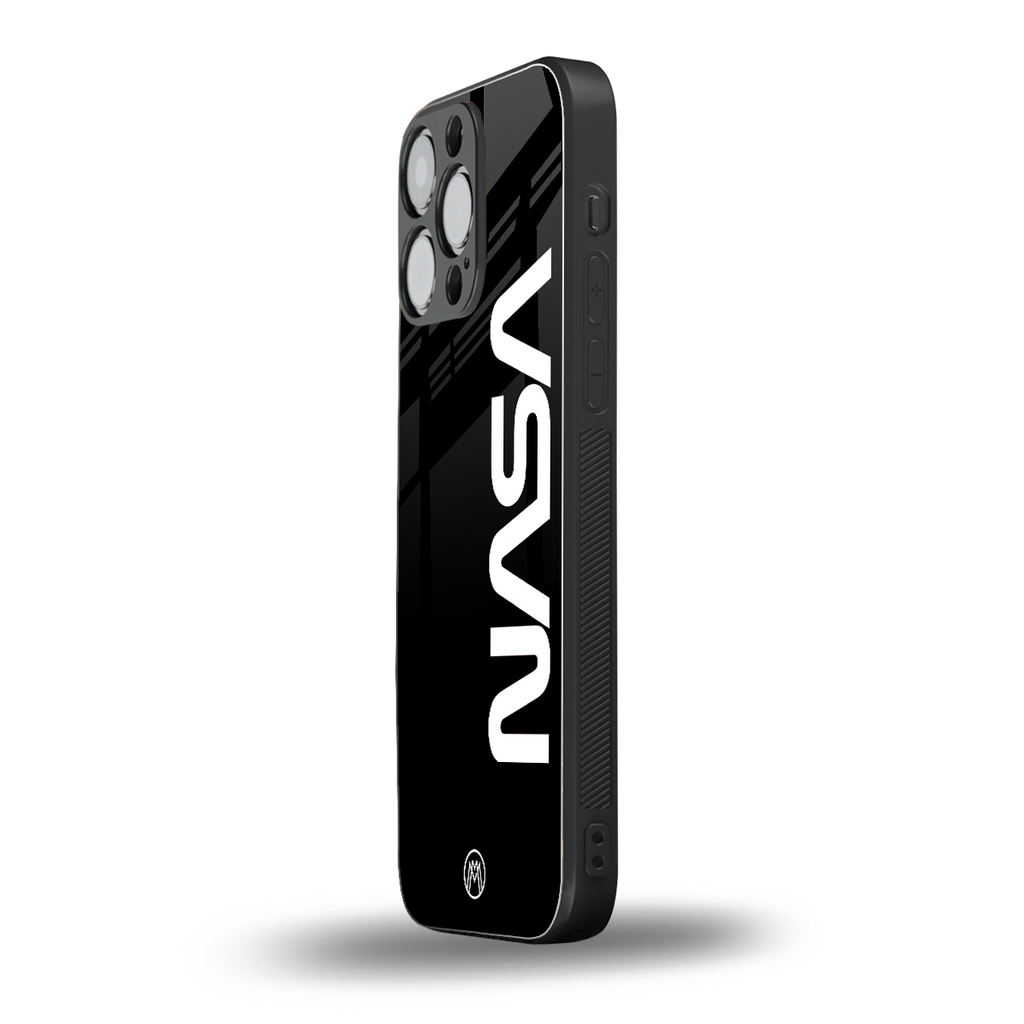 nasa black back phone cover | glass case for iphone 13 pro max