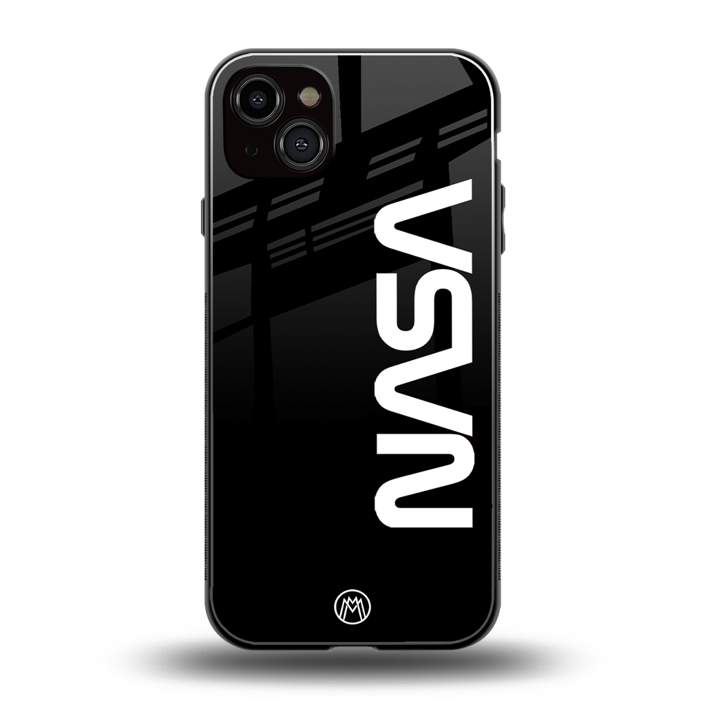 nasa black back phone cover | glass case for iphone 14 plus