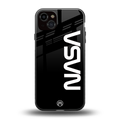 nasa black back phone cover | glass case for iphone 14 plus