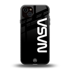 nasa black back phone cover | glass case for iphone 14 plus