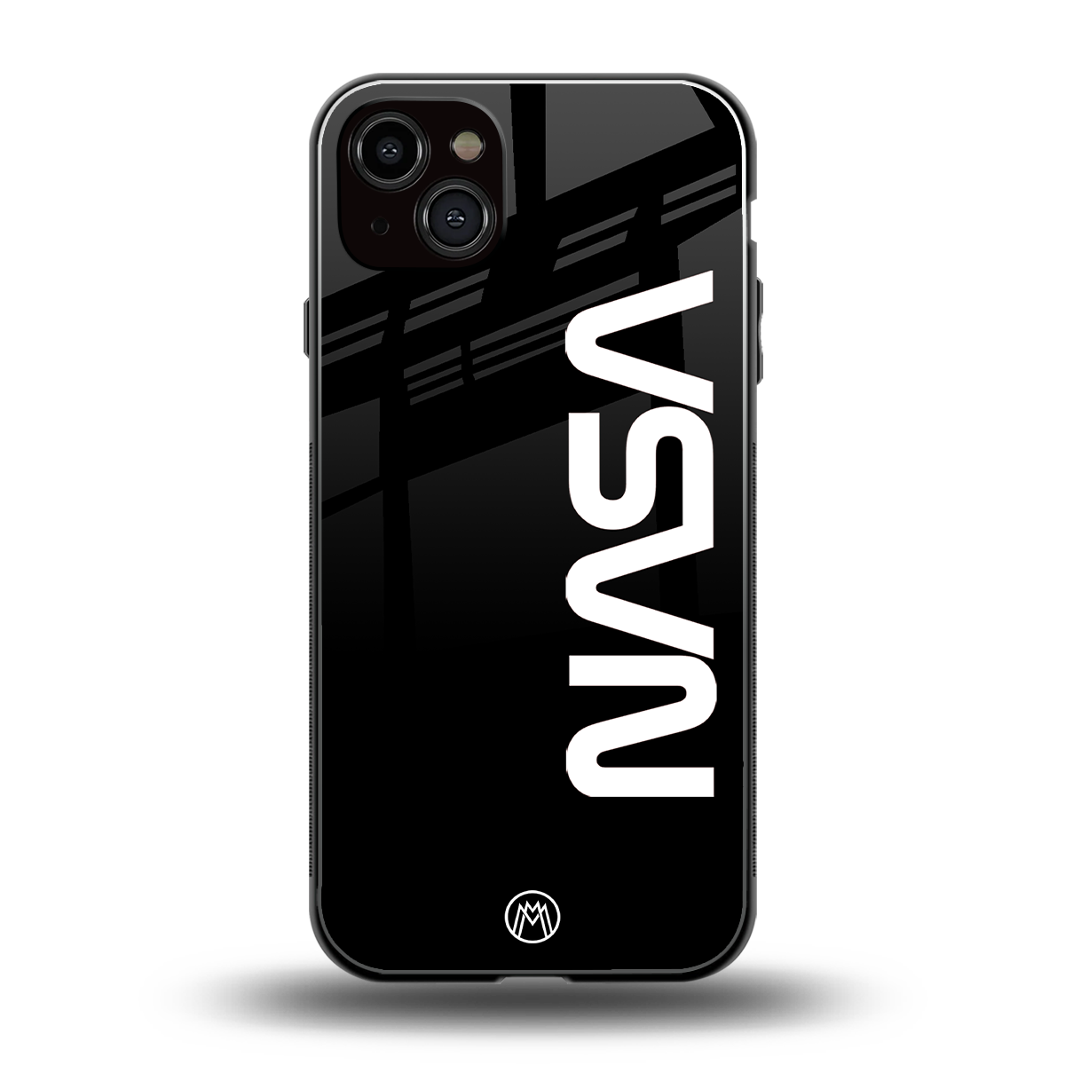 nasa black back phone cover | glass case for iphone 14 plus