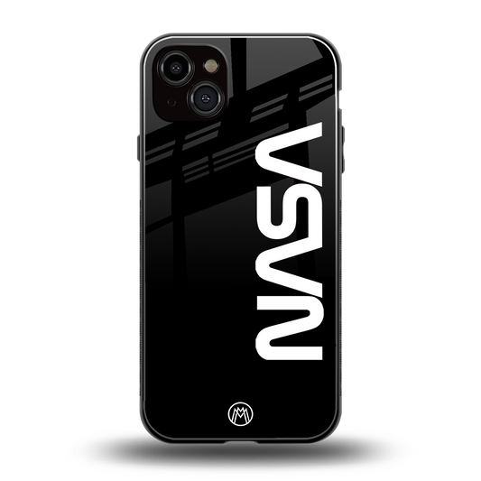 nasa black back phone cover | glass case for iphone 14 plus