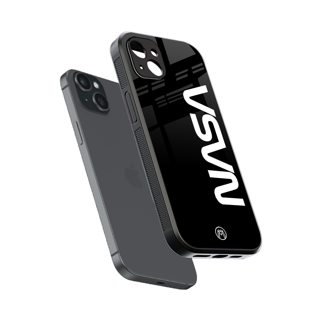 nasa black back phone cover | glass case for iphone 15 plus