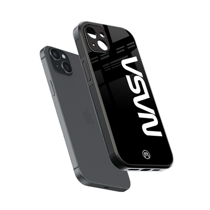 nasa black back phone cover | glass case for iphone 14 plus