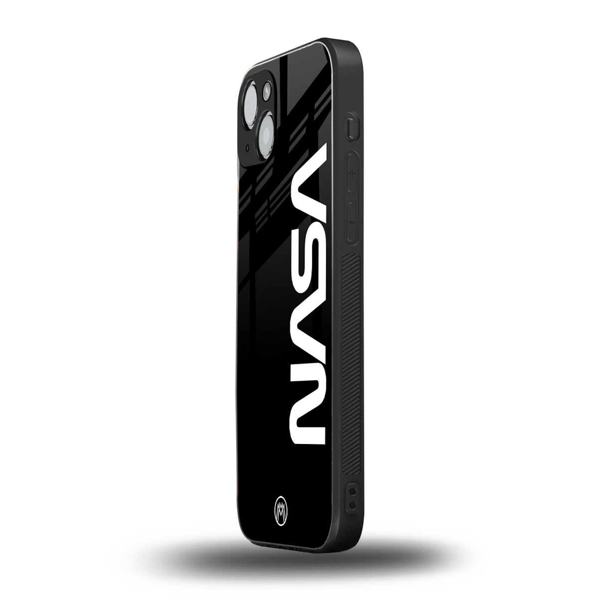 nasa black back phone cover | glass case for iphone 15 plus