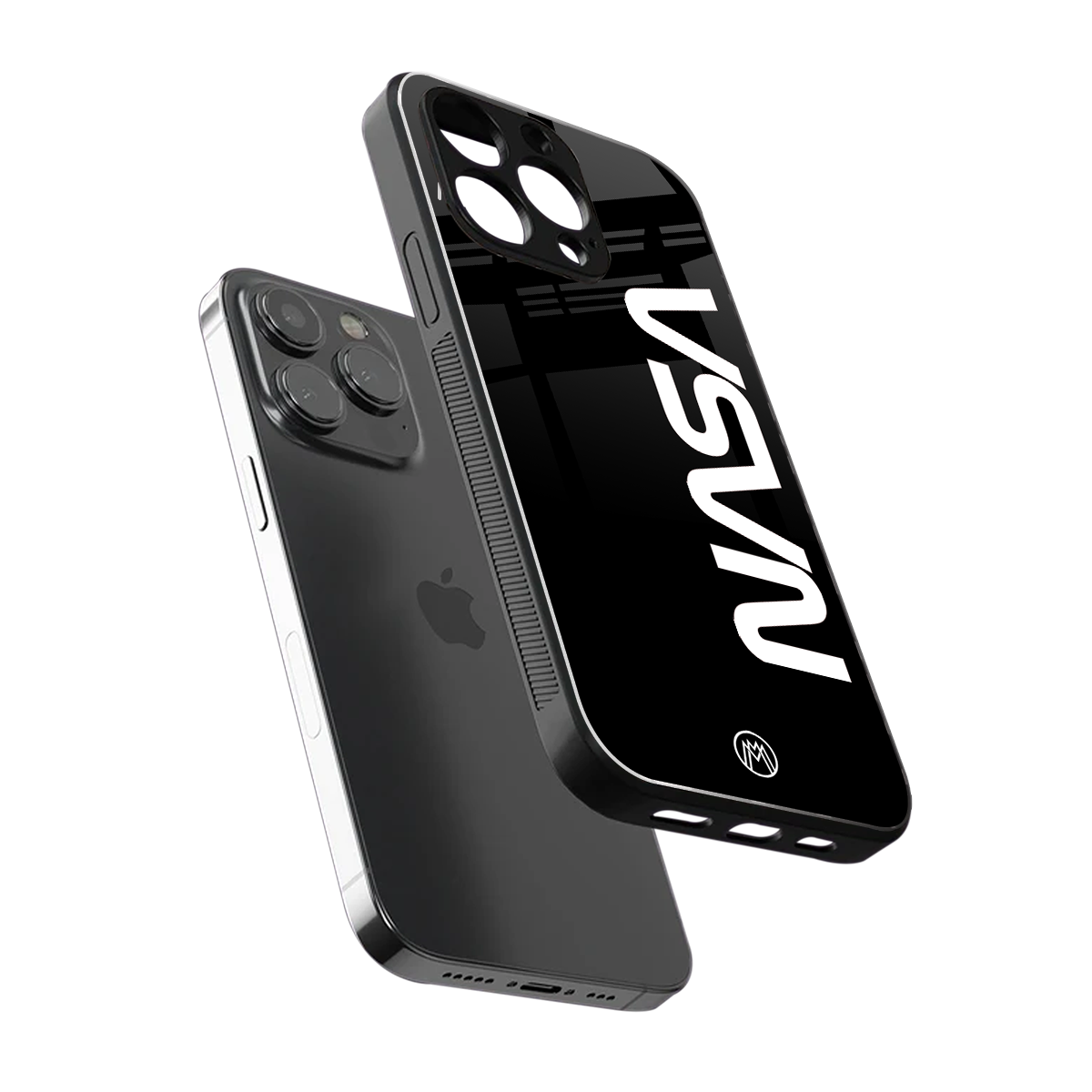 nasa black back phone cover | glass case for iphone 15 pro max
