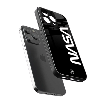 nasa black back phone cover | glass case for iphone 15 pro max