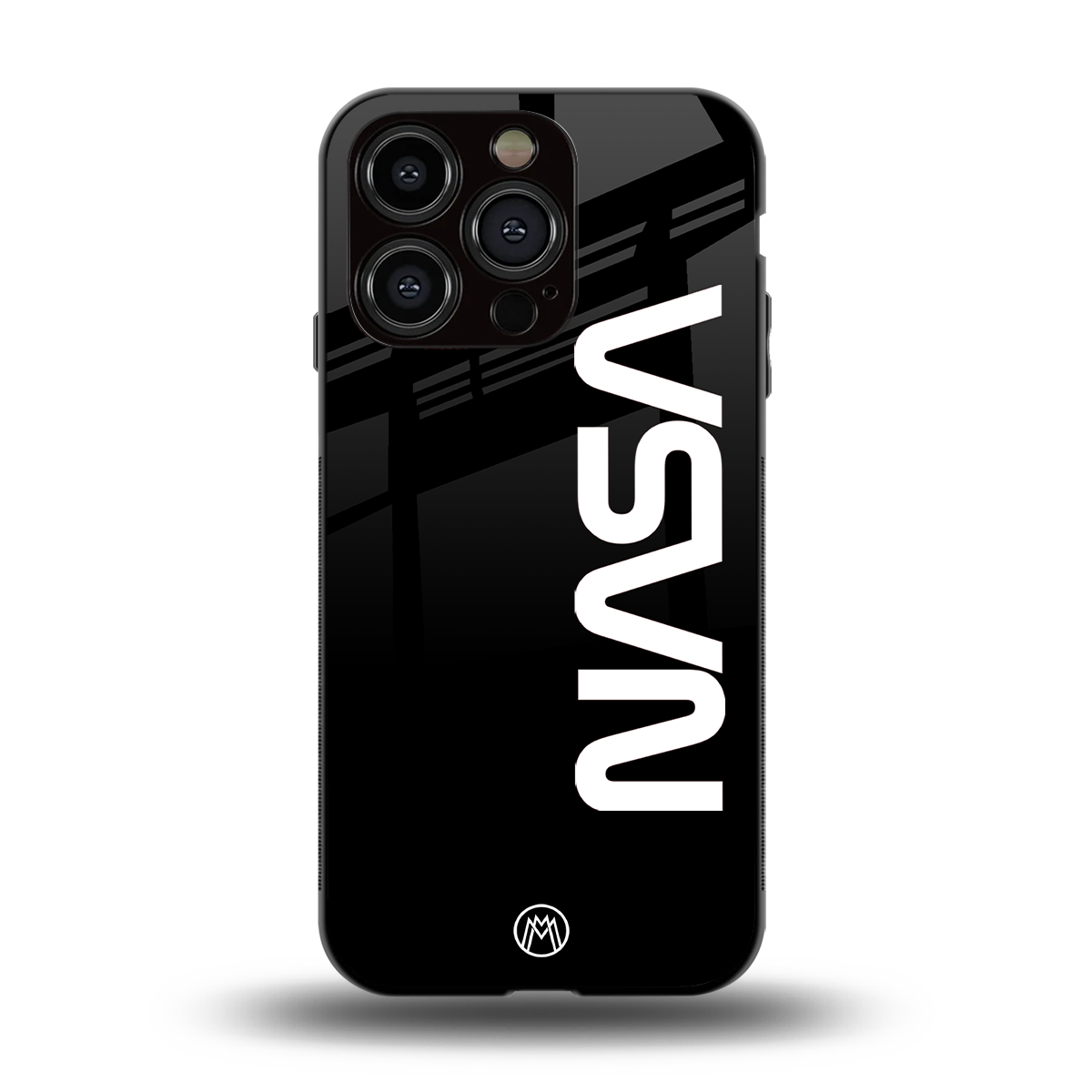 nasa black back phone cover | glass case for iphone 15 pro