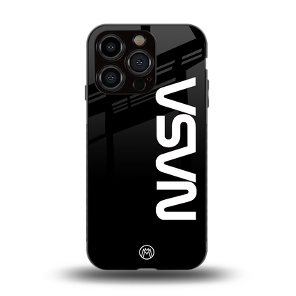 nasa black back phone cover | glass case for iphone 15 pro