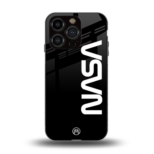 nasa black back phone cover | glass case for iphone 15 pro