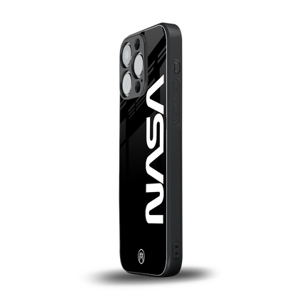 nasa black back phone cover | glass case for iphone 15 pro