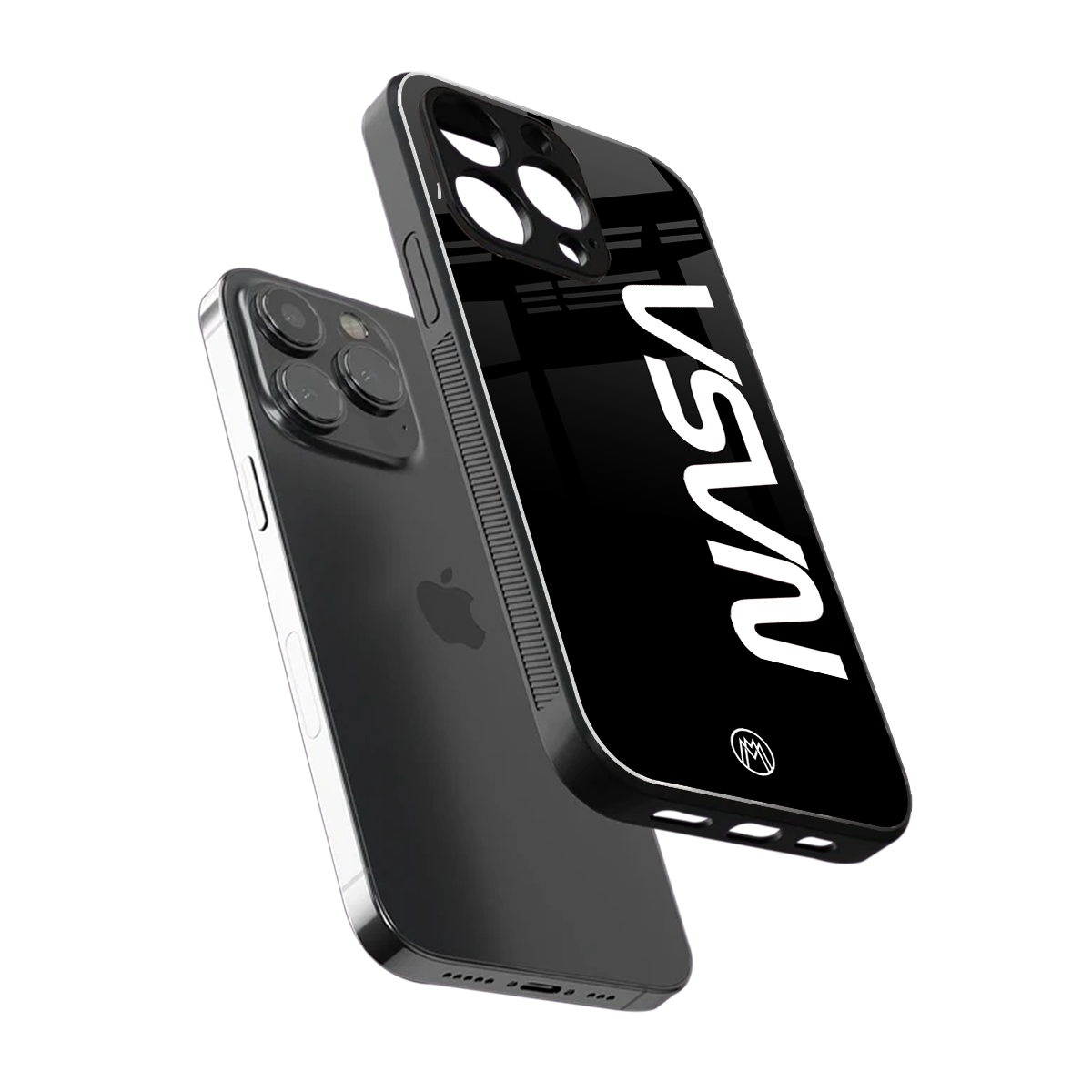 nasa black back phone cover | glass case for iphone 15 pro
