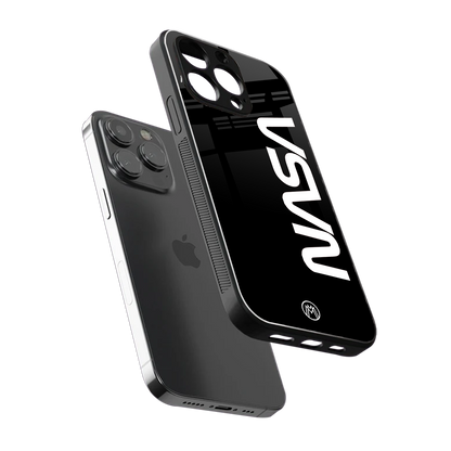 nasa black back phone cover | glass case for iphone 15 pro