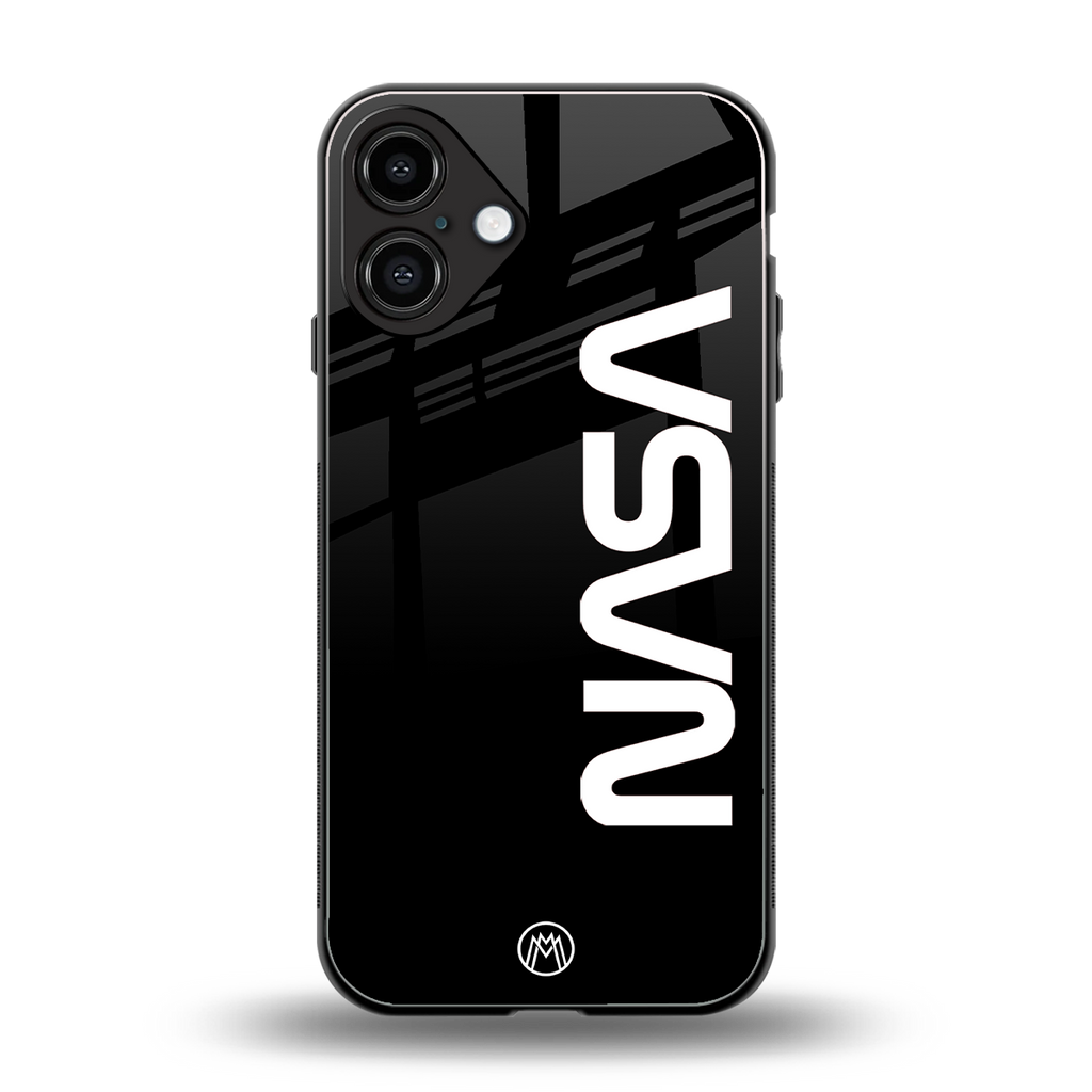 nasa black back phone cover | glass case for iphone 16 plus