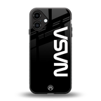 nasa black back phone cover | glass case for iphone 16 plus
