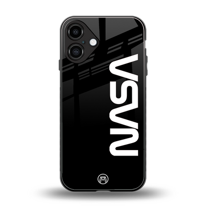 nasa black back phone cover | glass case for iphone 16 plus