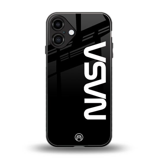 nasa black back phone cover | glass case for iphone 16 plus