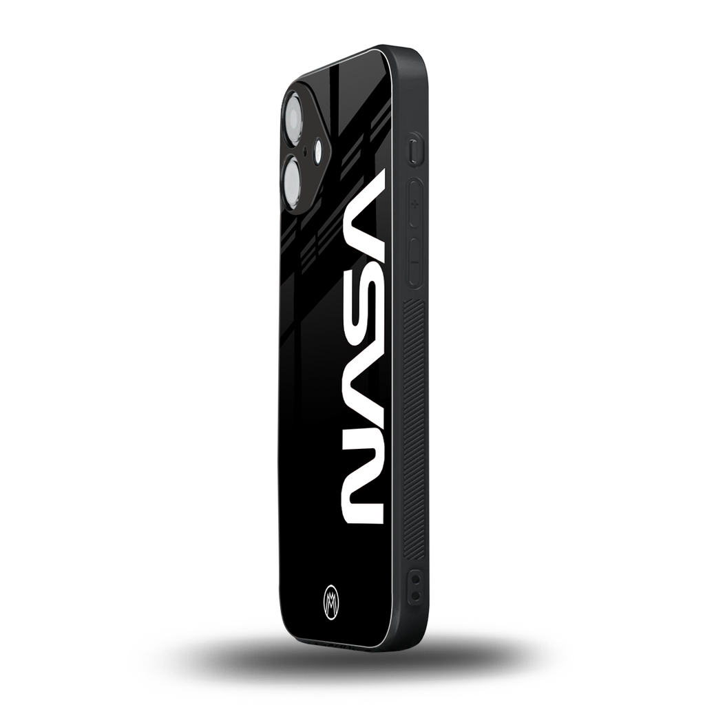 nasa black back phone cover | glass case for iphone 16 plus