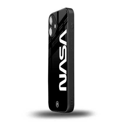 nasa black back phone cover | glass case for iphone 16 plus