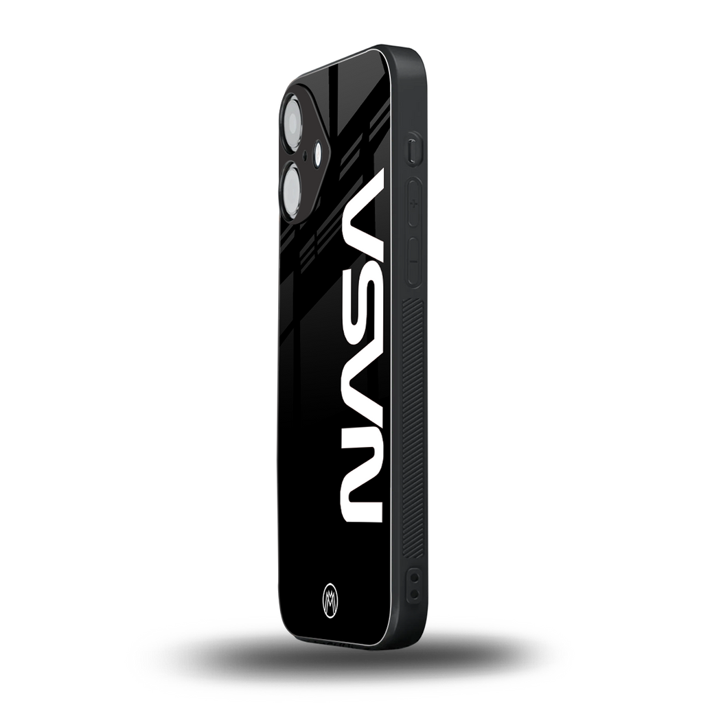 nasa black back phone cover | glass case for iphone 16