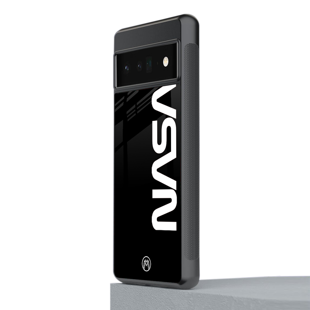 nasa black back phone cover | glass case for google pixel 6 pro