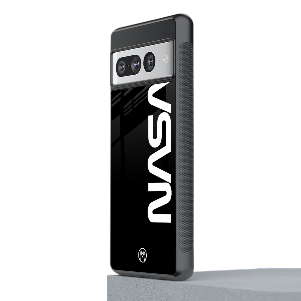 nasa black back phone cover | glass case for google pixel 7 pro