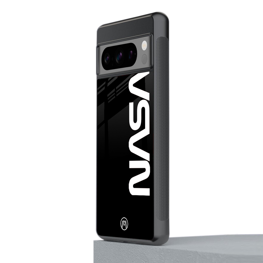 nasa black back phone cover | glass case for google pixel 8 pro