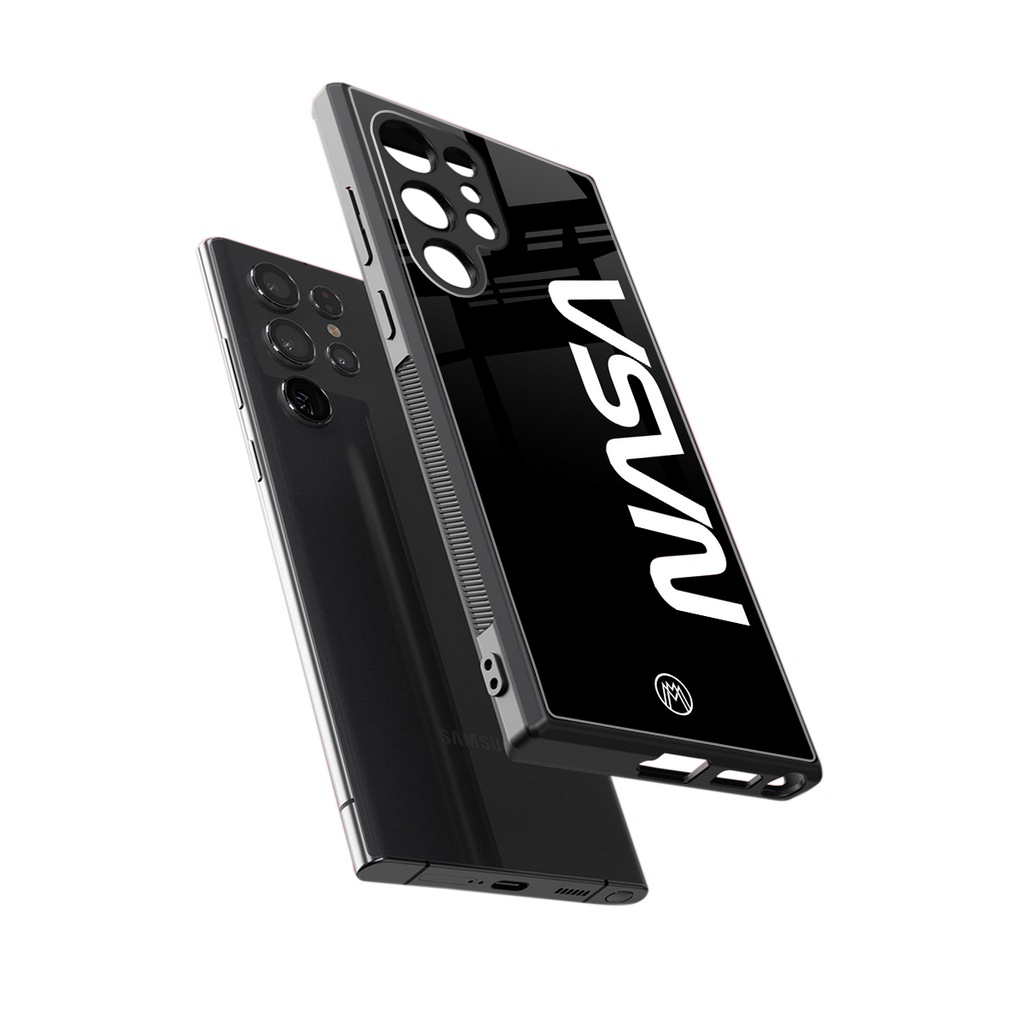 nasa black back phone cover | glass case for samsung galaxy s23 ultra