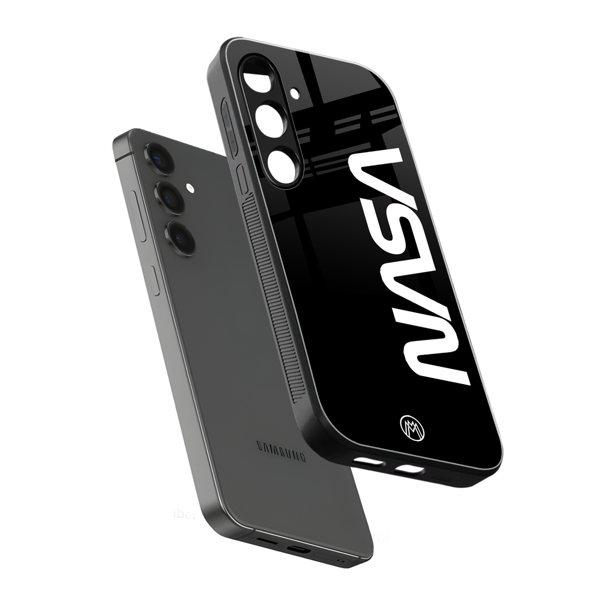 nasa black back phone cover | glass case for samsung galaxy s24 plus