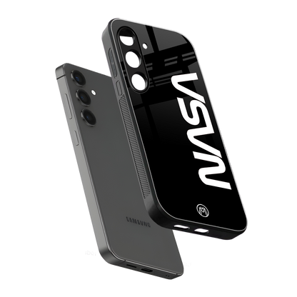 nasa black back phone cover | glass case for samsung galaxy s24 plus