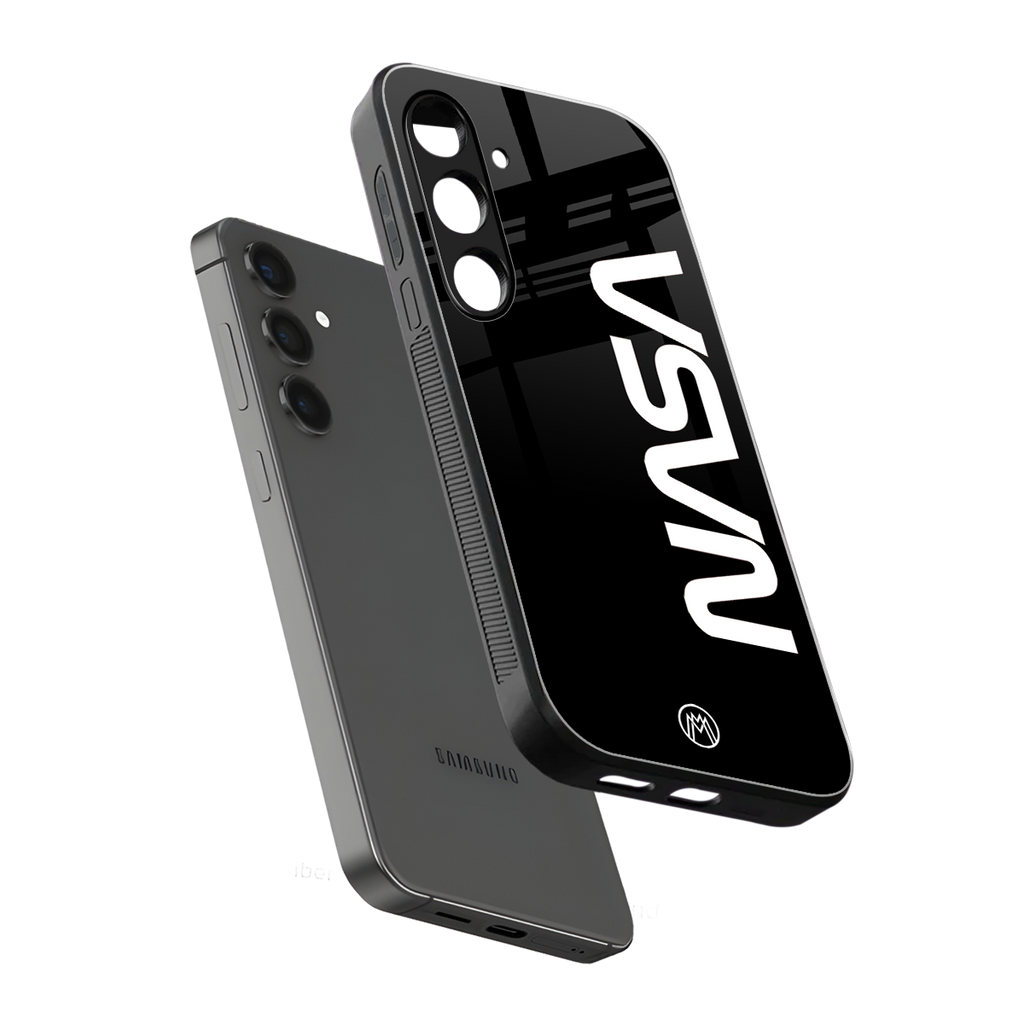 nasa black back phone cover | glass case for samsung galaxy s23 plus