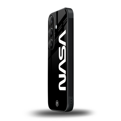 nasa black back phone cover | glass case for samsung galaxy s24 fe