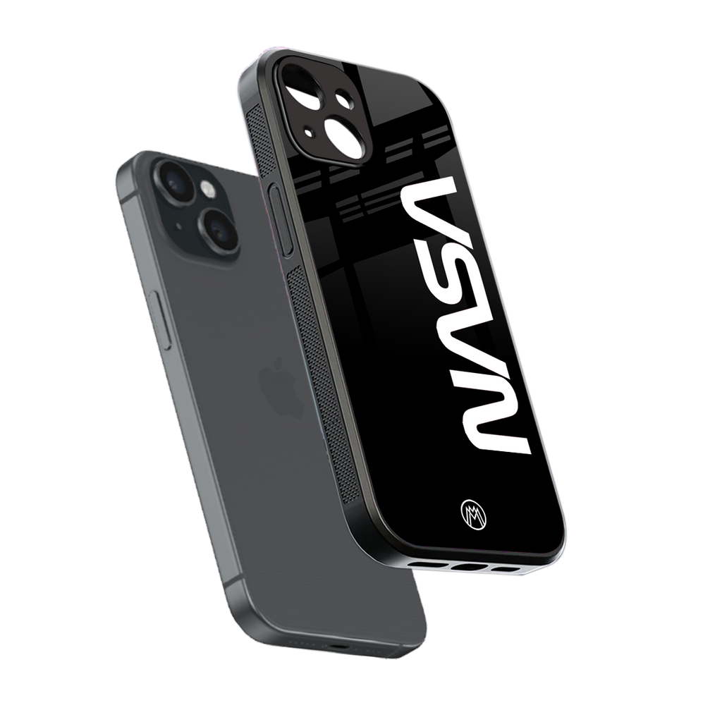 nasa black back phone cover | glass case for iphone 15