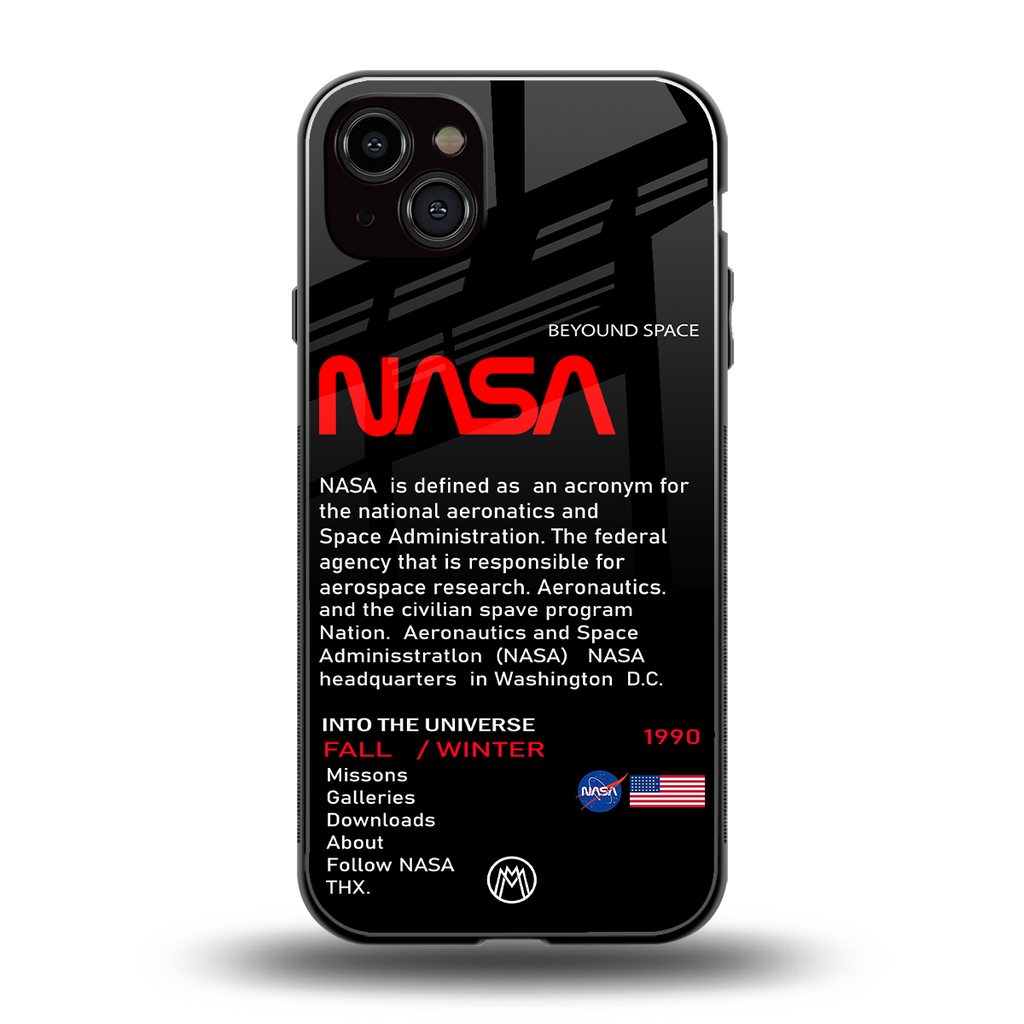 nasa project back phone cover | glass case for iphone 15 plus