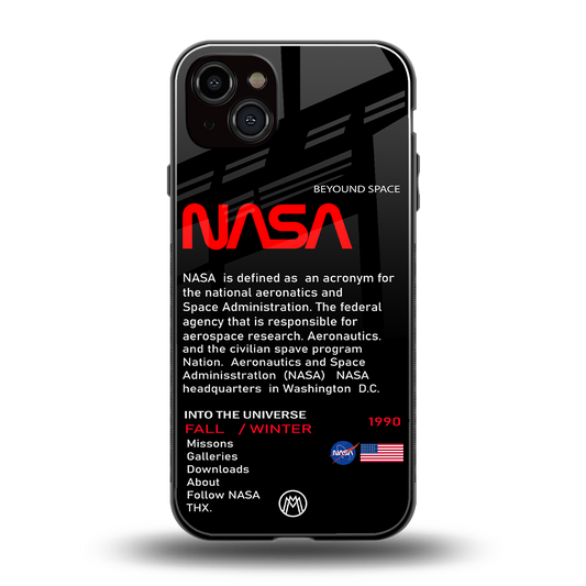 nasa project back phone cover | glass case for iphone 14 plus