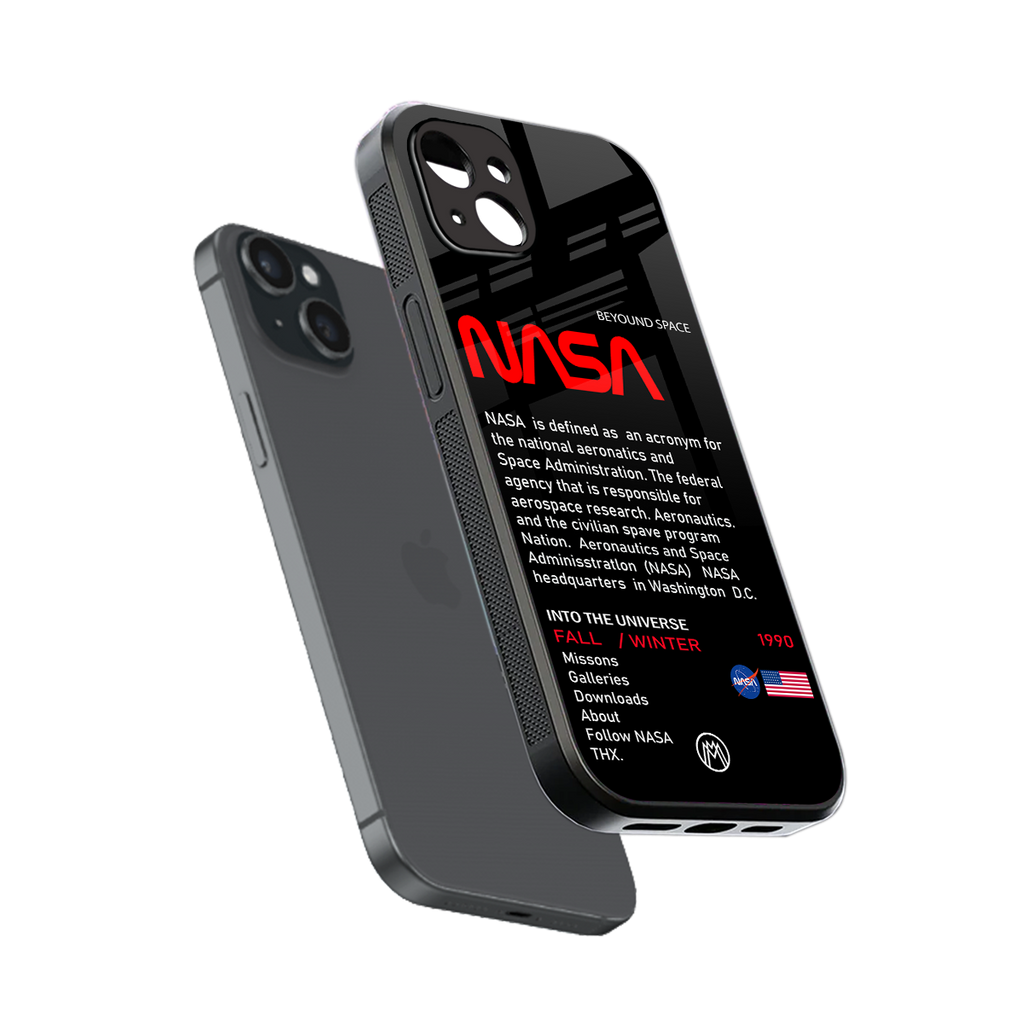 nasa project back phone cover | glass case for iphone 15 plus