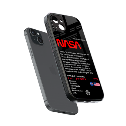 nasa project back phone cover | glass case for iphone 14 plus