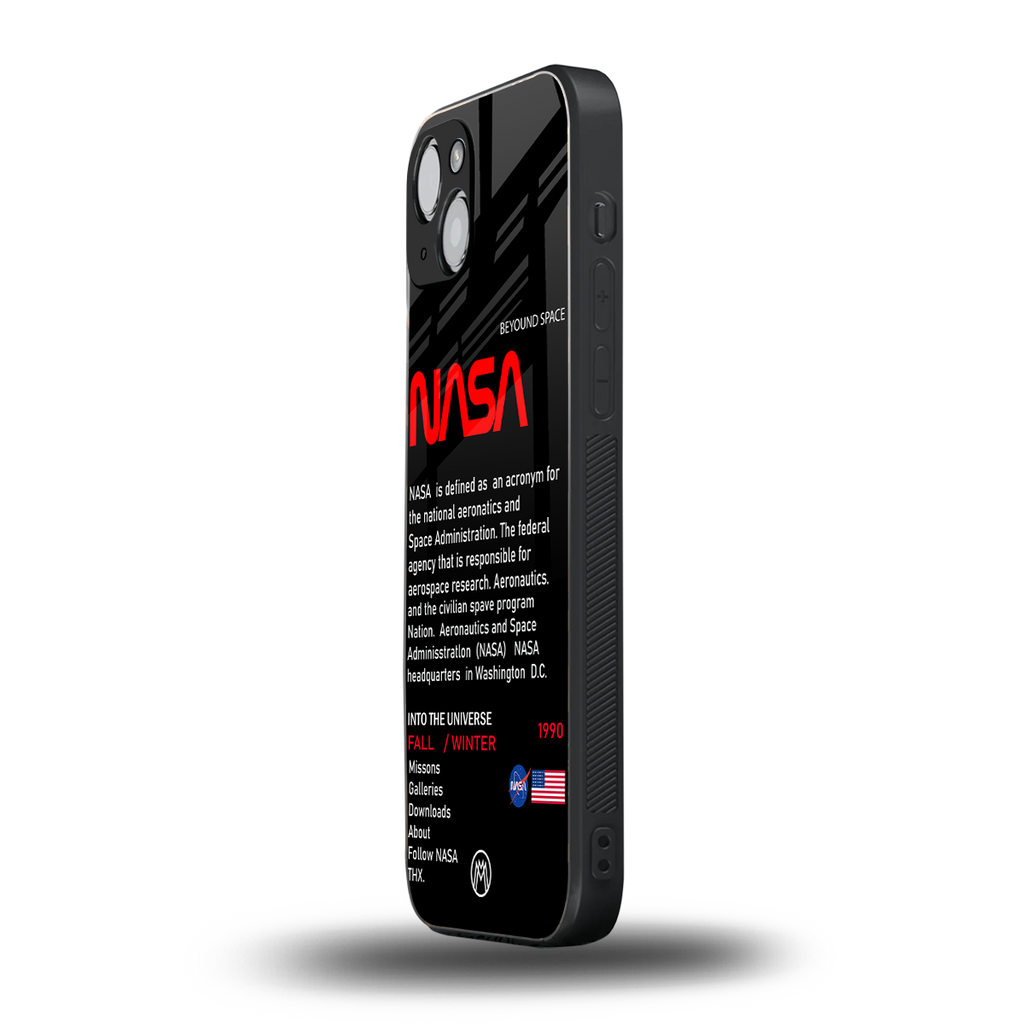 nasa project back phone cover | glass case for iphone 15 plus
