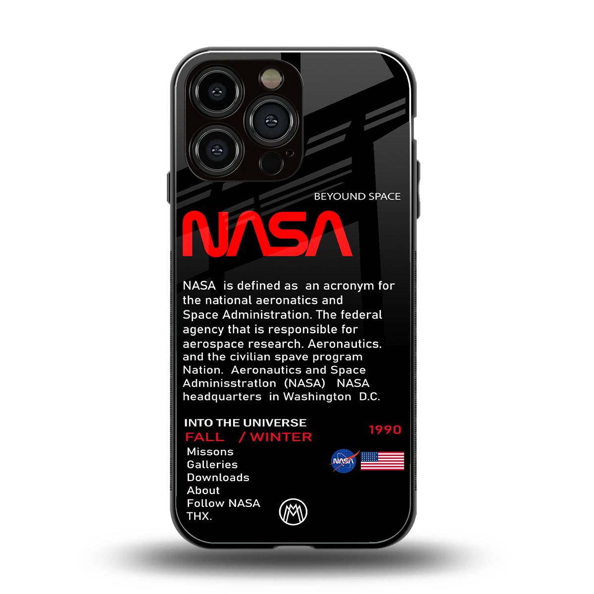 nasa project back phone cover | glass case for iphone 15 pro max