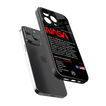 nasa project back phone cover | glass case for iphone 14 pro max