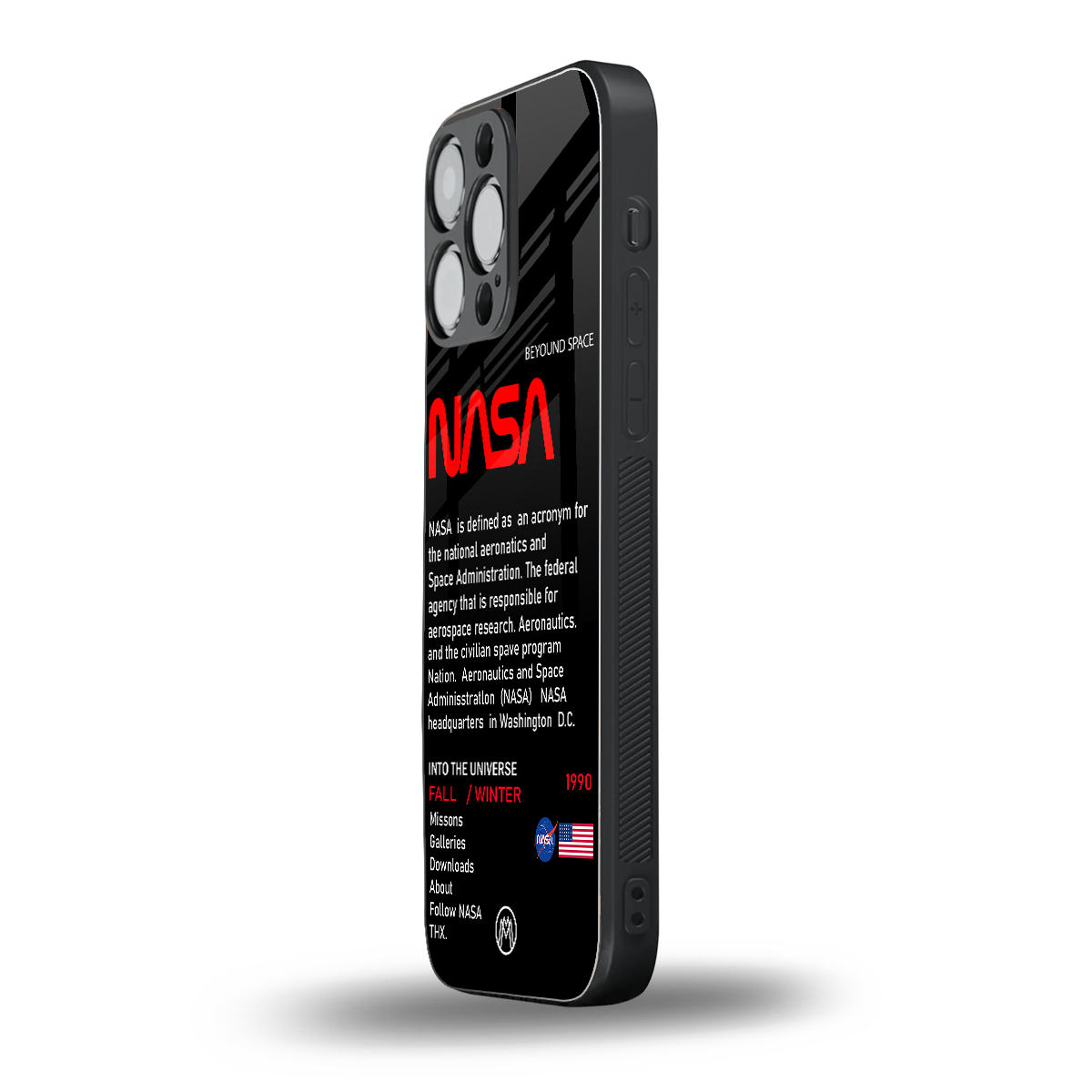 nasa project back phone cover | glass case for iphone 15 pro max