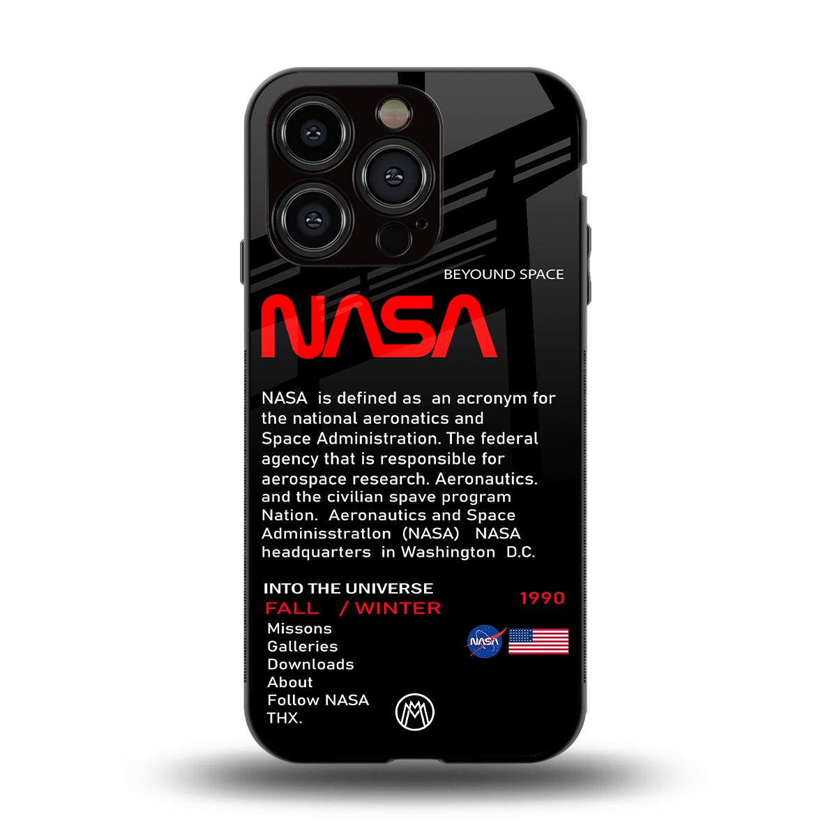 nasa project back phone cover | glass case for iphone 14 pro