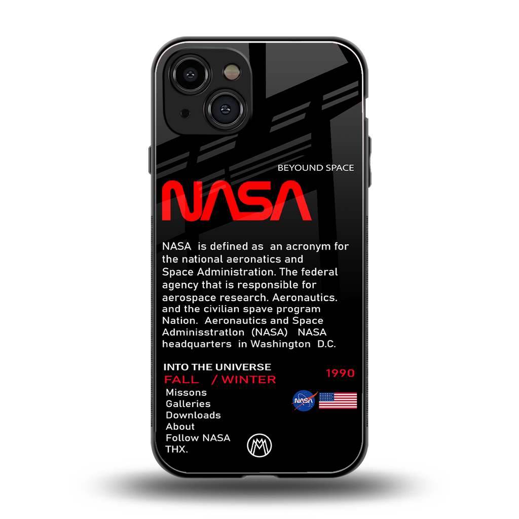 nasa project back phone cover | glass case for iphone 15