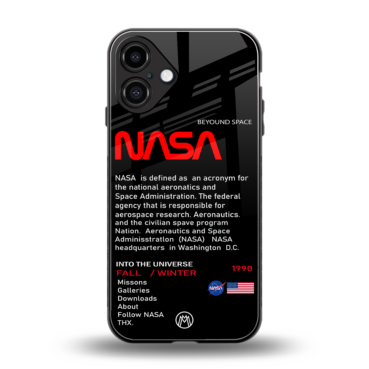 nasa project back phone cover | glass case for iphone 16 plus