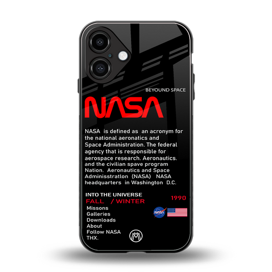 nasa project back phone cover | glass case for iphone 16 plus